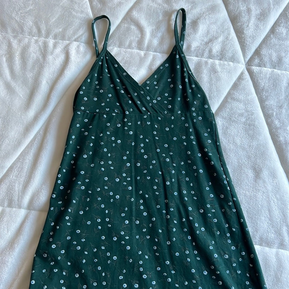 brandy melville green flower dress